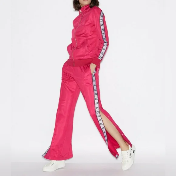 A/X Armani Exchange Pink Tracksuit Jogger Set Button Down Pants XL NWT - Picture 9 of 9